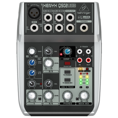 Mesa de Som Behrienger Q502USB Xenyx Mixer 5 Canais 