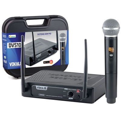 Microfone Sem Fio Vokal DVS100SM Simgle Mão